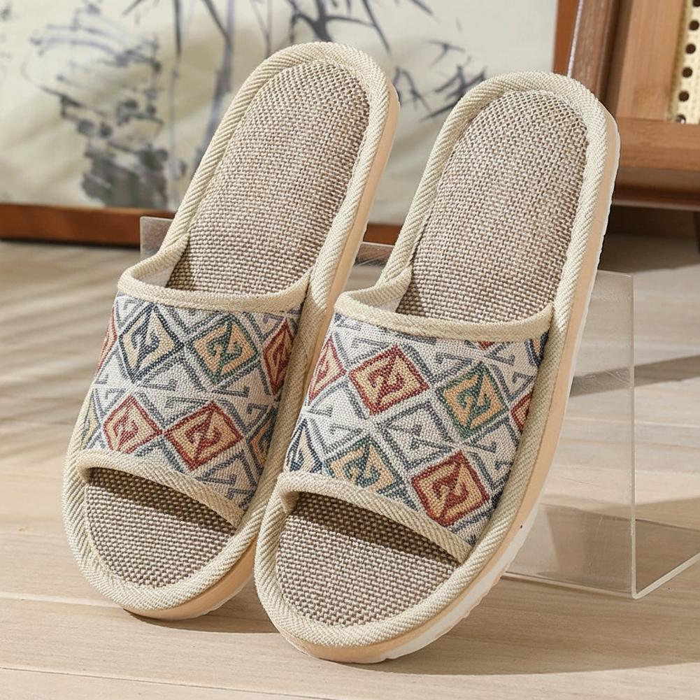 Men'S Shoes Non Slip - Sendal Rumah Linen Four Seasons untuk