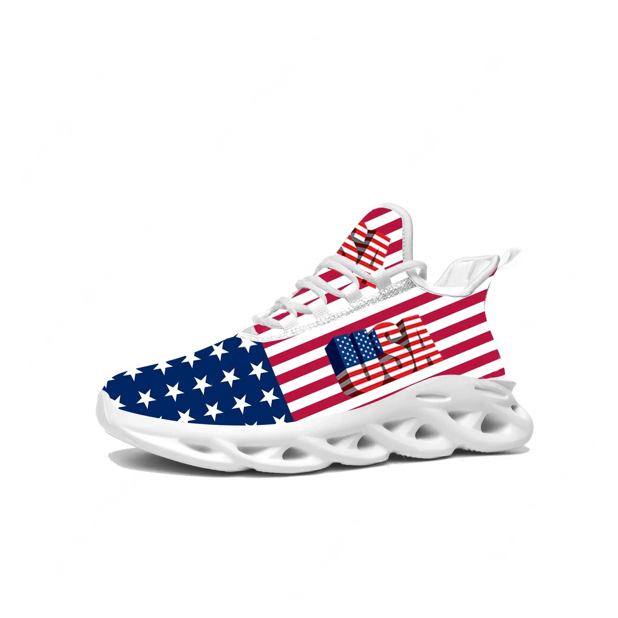 Men Shoes Red - Sepatu Flat Bendera Amerika Serikat Merah
