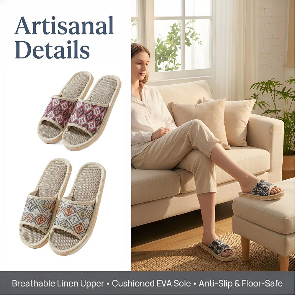Sendal Rumah Linen Four Season - Men'S Shoes Non Slip ulasan dan harga
