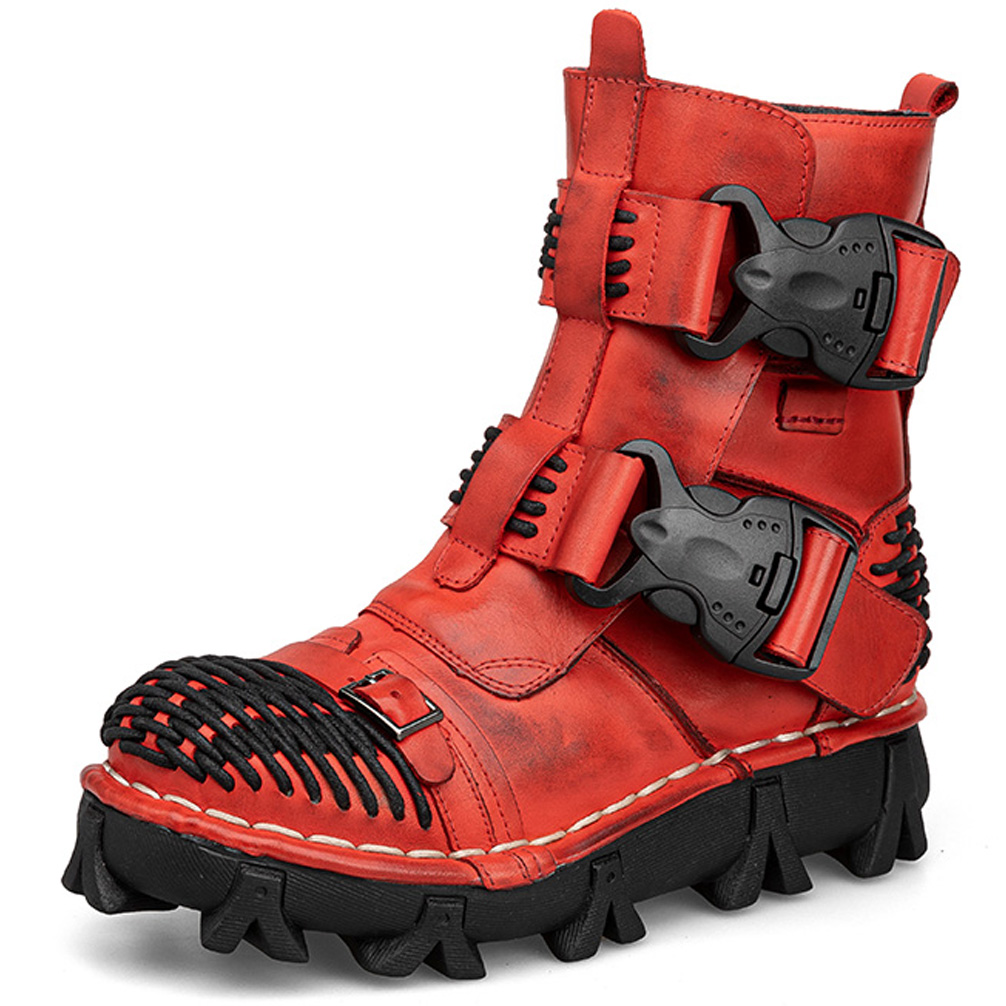 Sepatu Bot Sepeda Motor Kulit  - Men Shoes Red ulasan dan harga